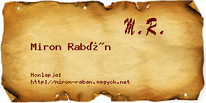 Miron Rabán névjegykártya